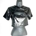 Pretty Little Thing Metalic Silver Crop Tee Cut Out Women’s UK Size 8
