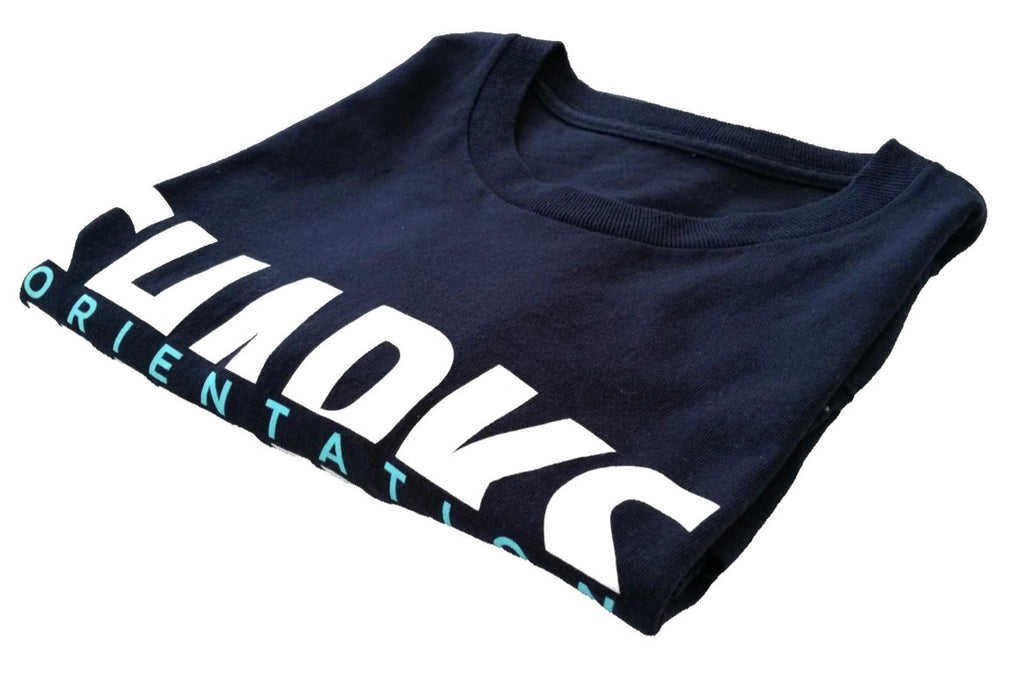 Black Sharks Uni Graphic Print T-Shirt Men's Size S Navy Crew Neck 100% Cotton