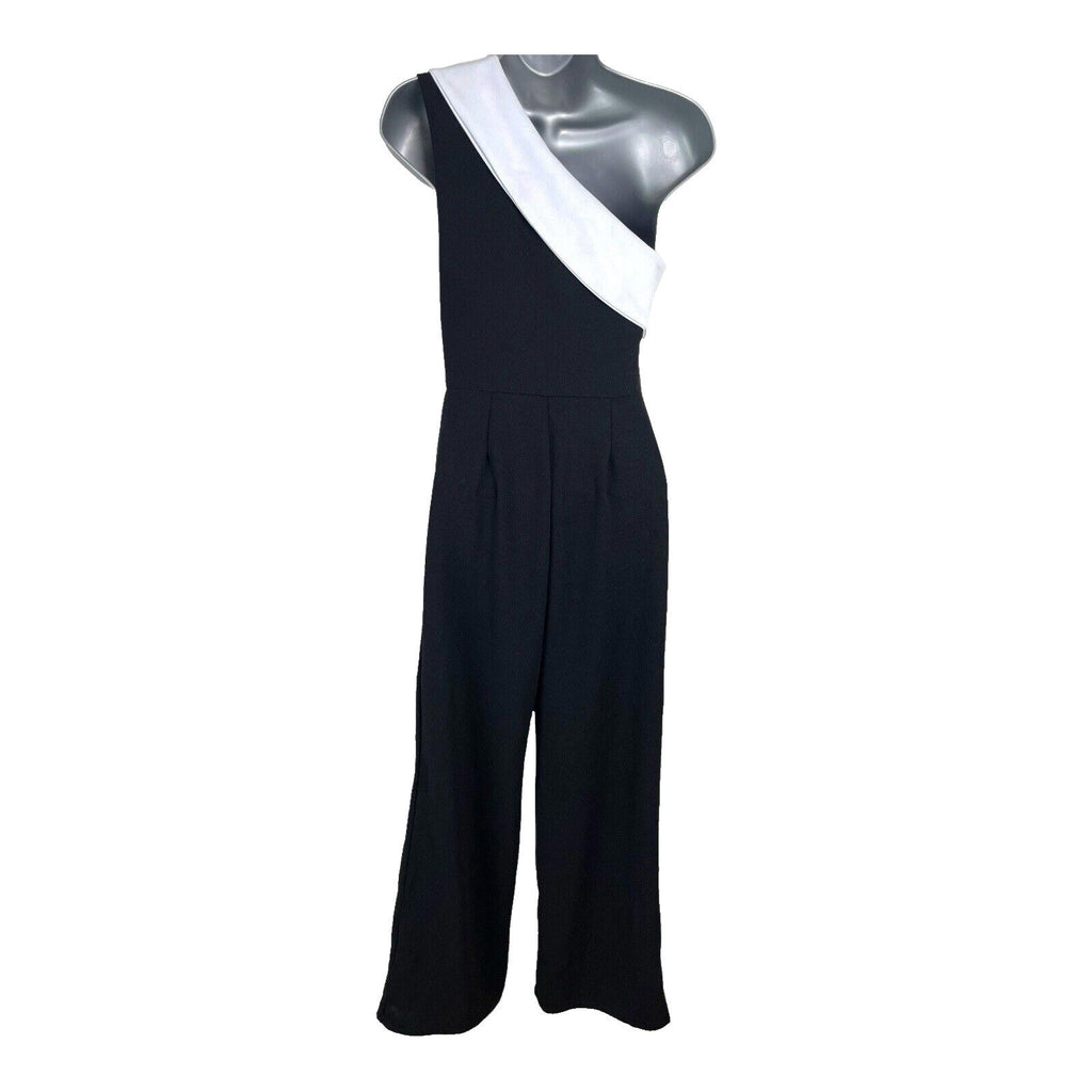 Boohoo Mono Wide Leg Jumpsuit Women’s UK Size 8 One Shoulder Asymmetric Neckline