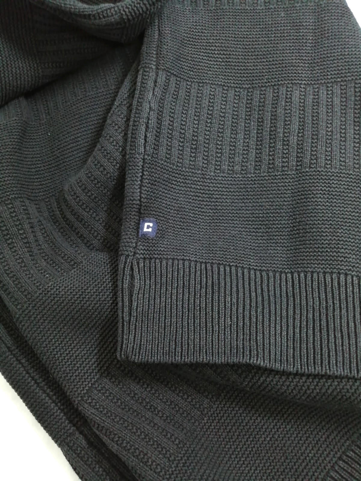 Chaps Black Ralph Lauren Chaps 1/4 Zip Ribbed Black Jumper Men's Size XL 100% Cotton