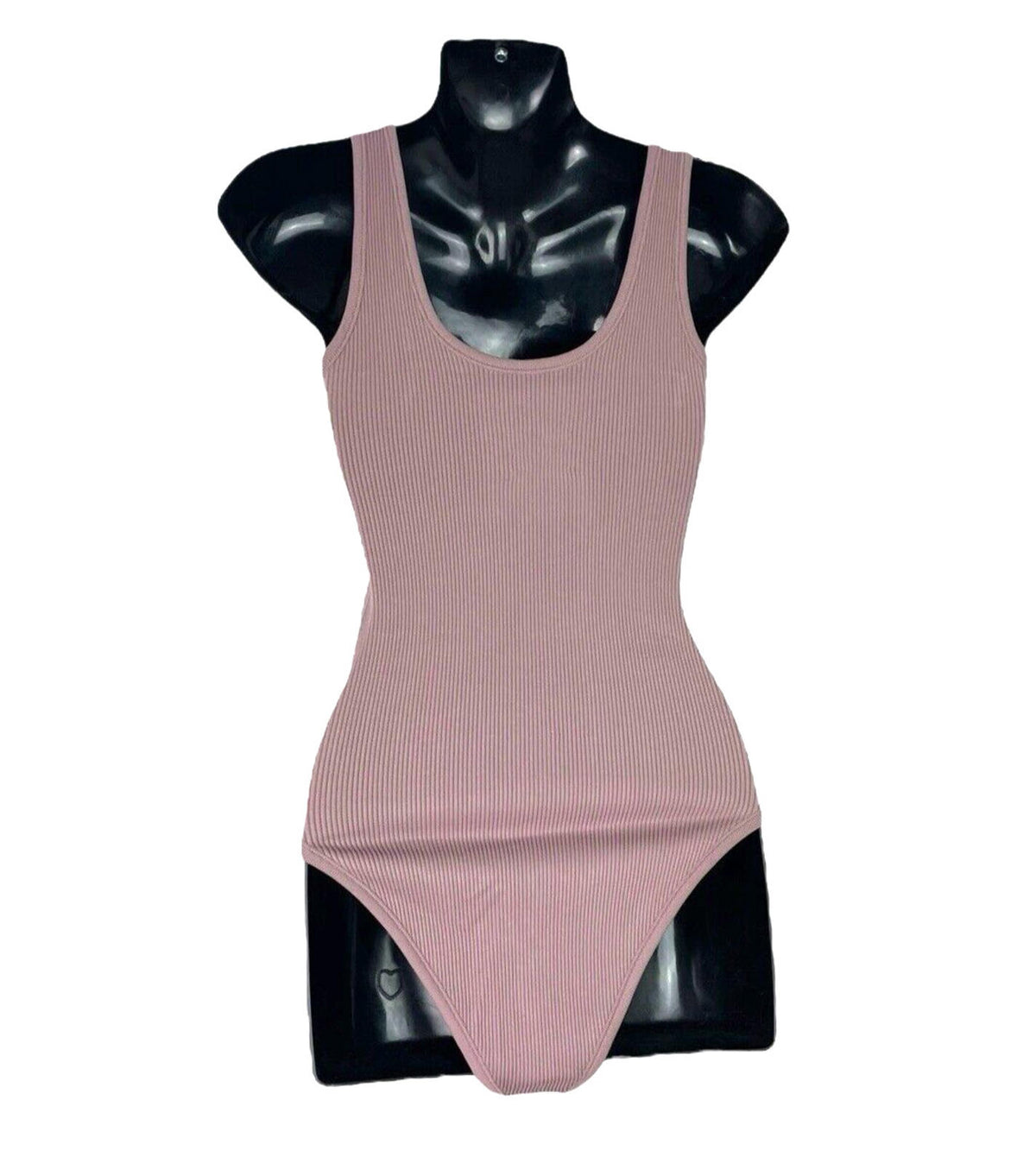 Inlyric Lilac Inlyric Bodysuit Argyle Purple Ribbed Top Stretch Women's UK Size 10