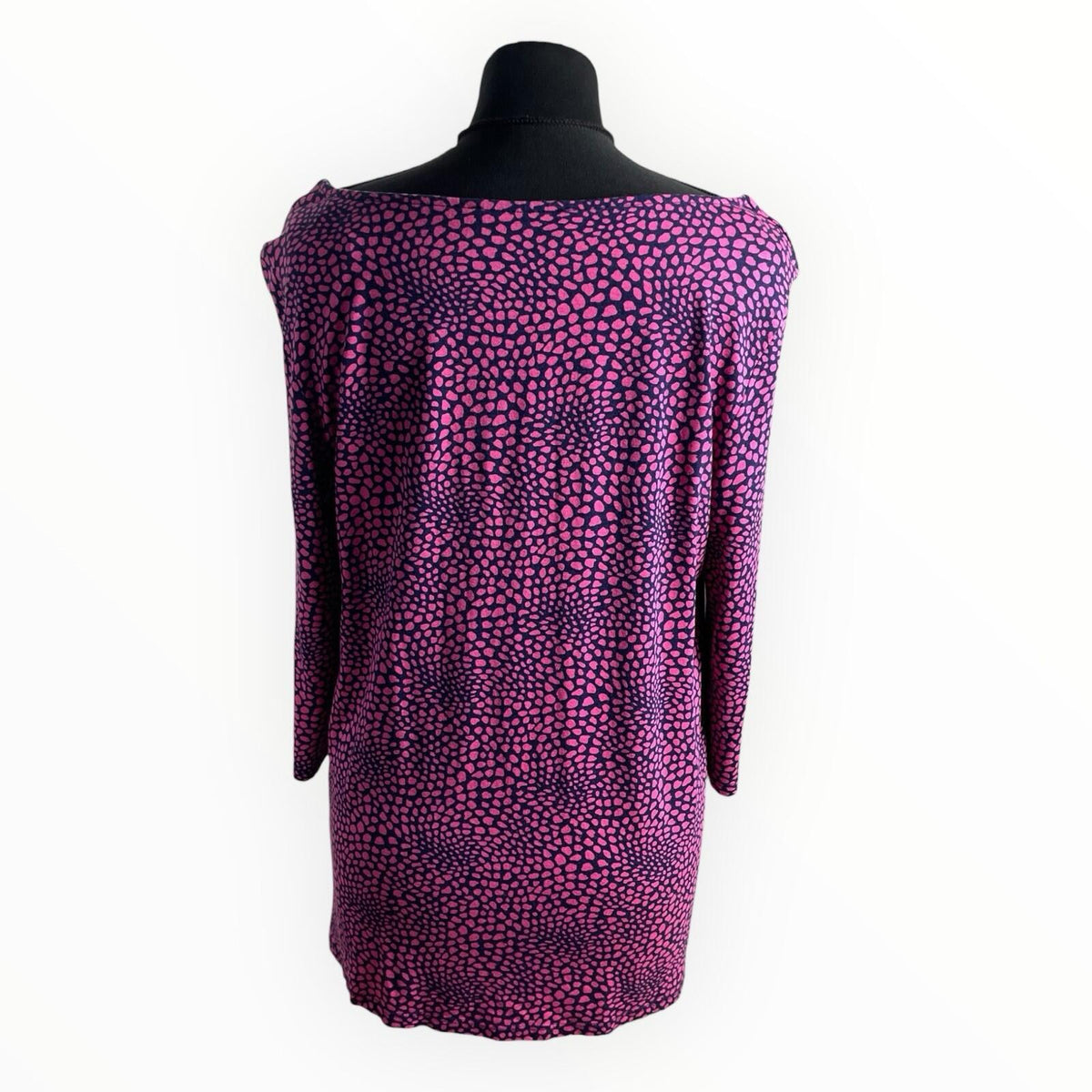 George Pink George Moda Spotted Blouse Top Women's UK Size 16 3/4 Sleeve Scoop Neck Pink