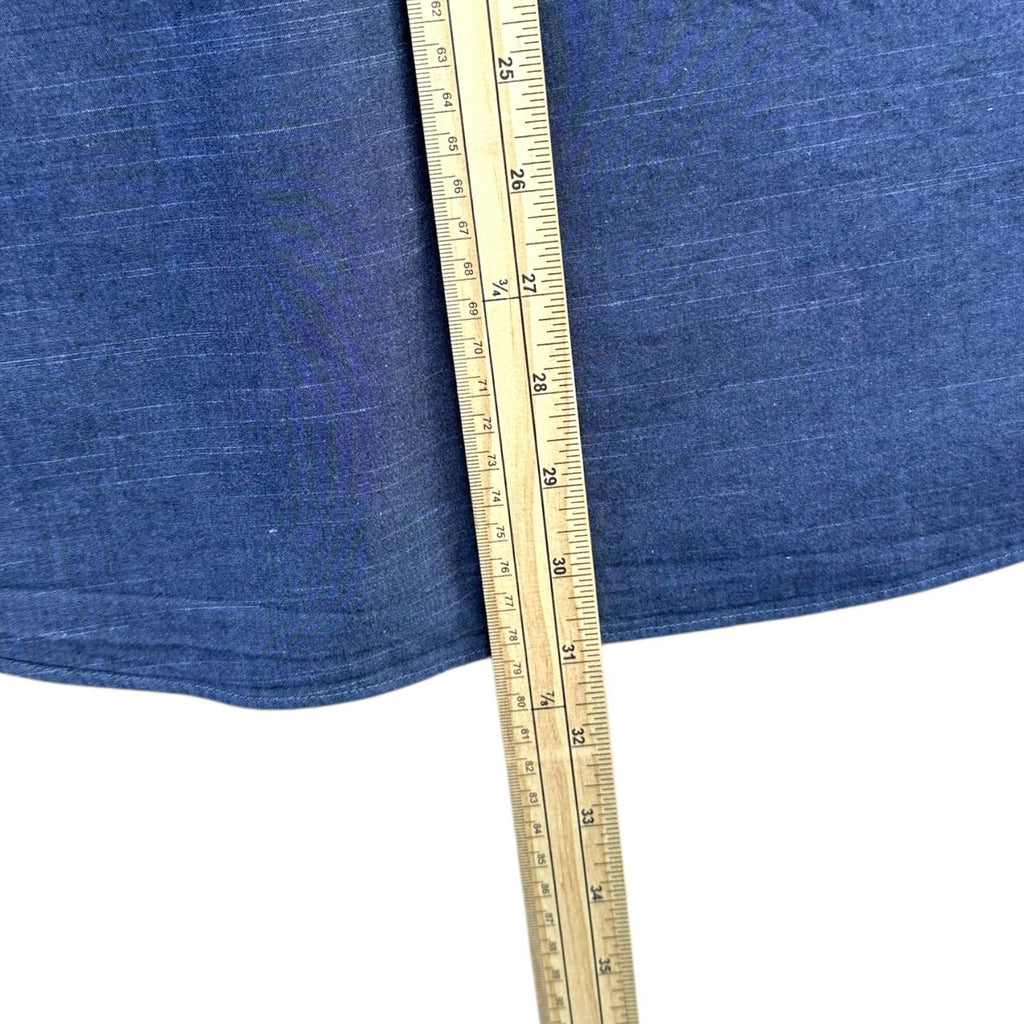 Nautica Shirt Men's UK Size L Blue Solid Long Sleeve Embroidered Logo Wing Collar