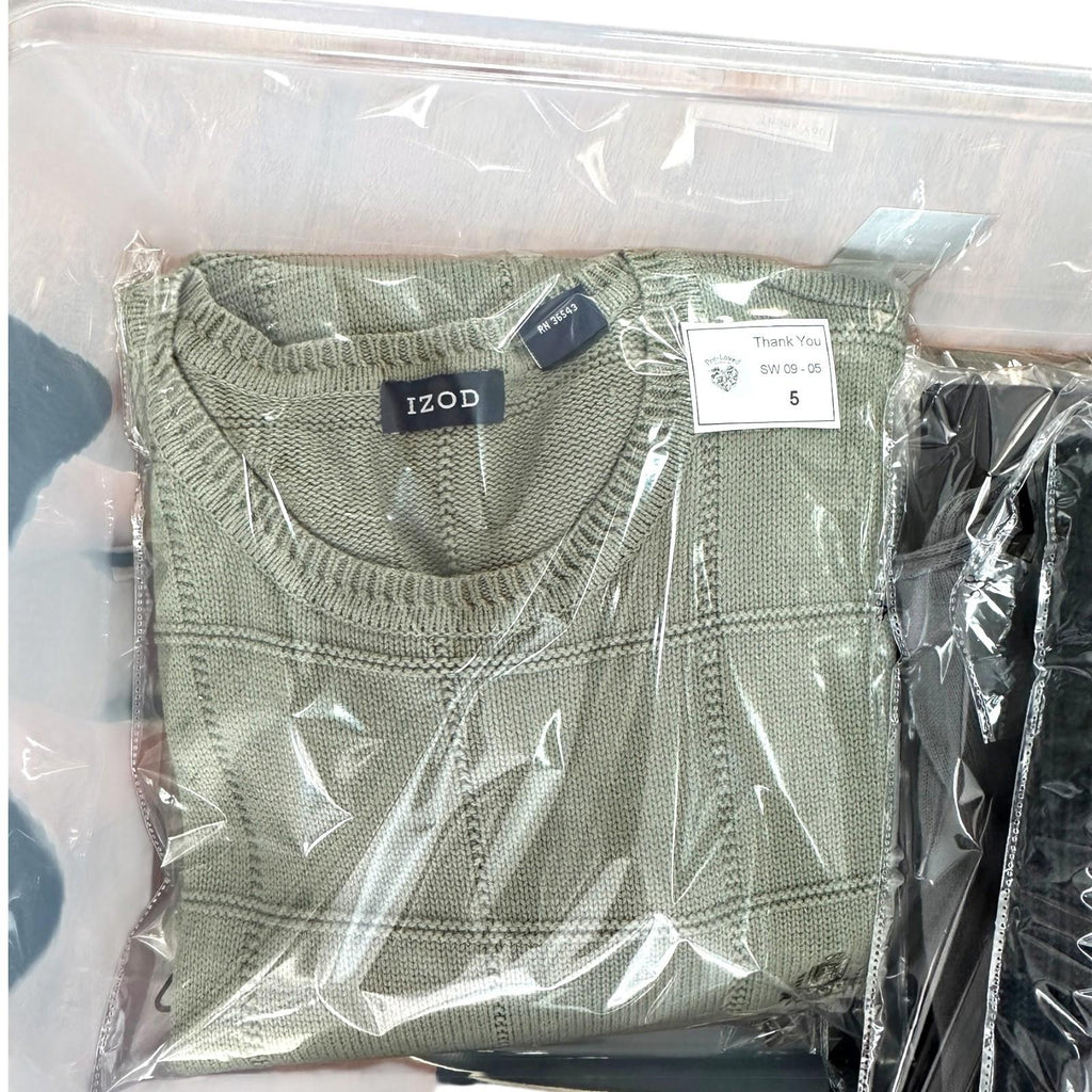 IZOD Jumper Men's UK Size L Green 100% Cotton Embroidered Logo Long Sleeve