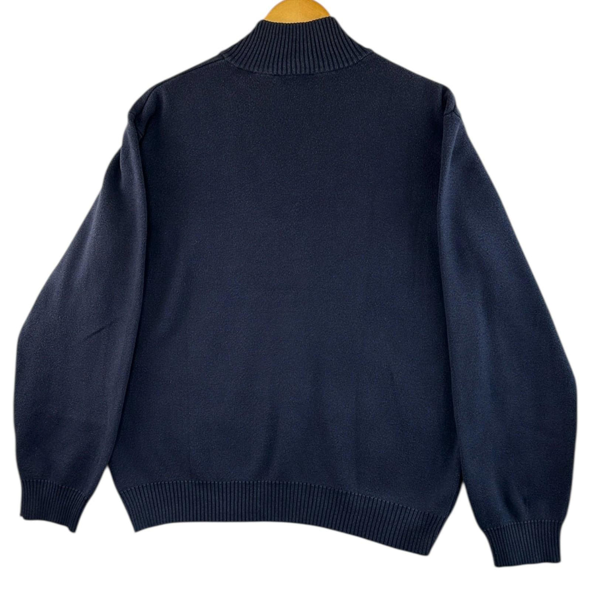 Timberland Knit Jumper Men's UK Size L Blue 1/4 Zip 100% Cotton Long Sleeve