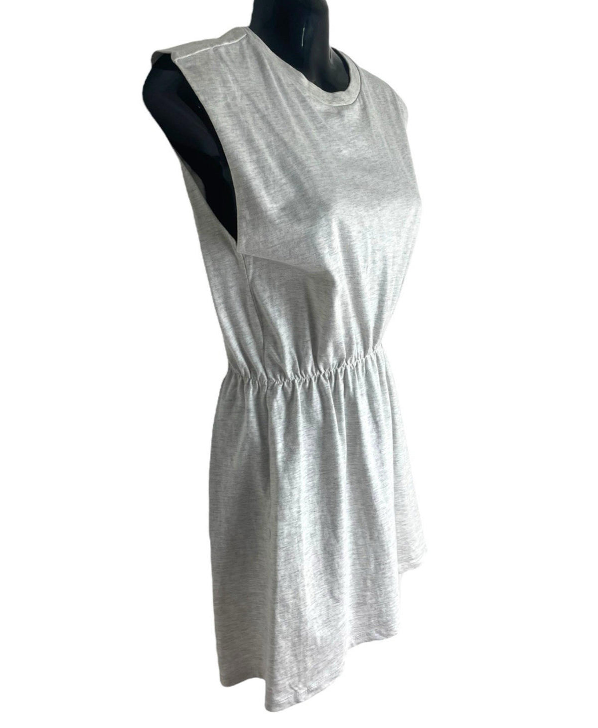 Divided Grey Jersey Mini Dress Elastic Waist Women's UK Size XXS