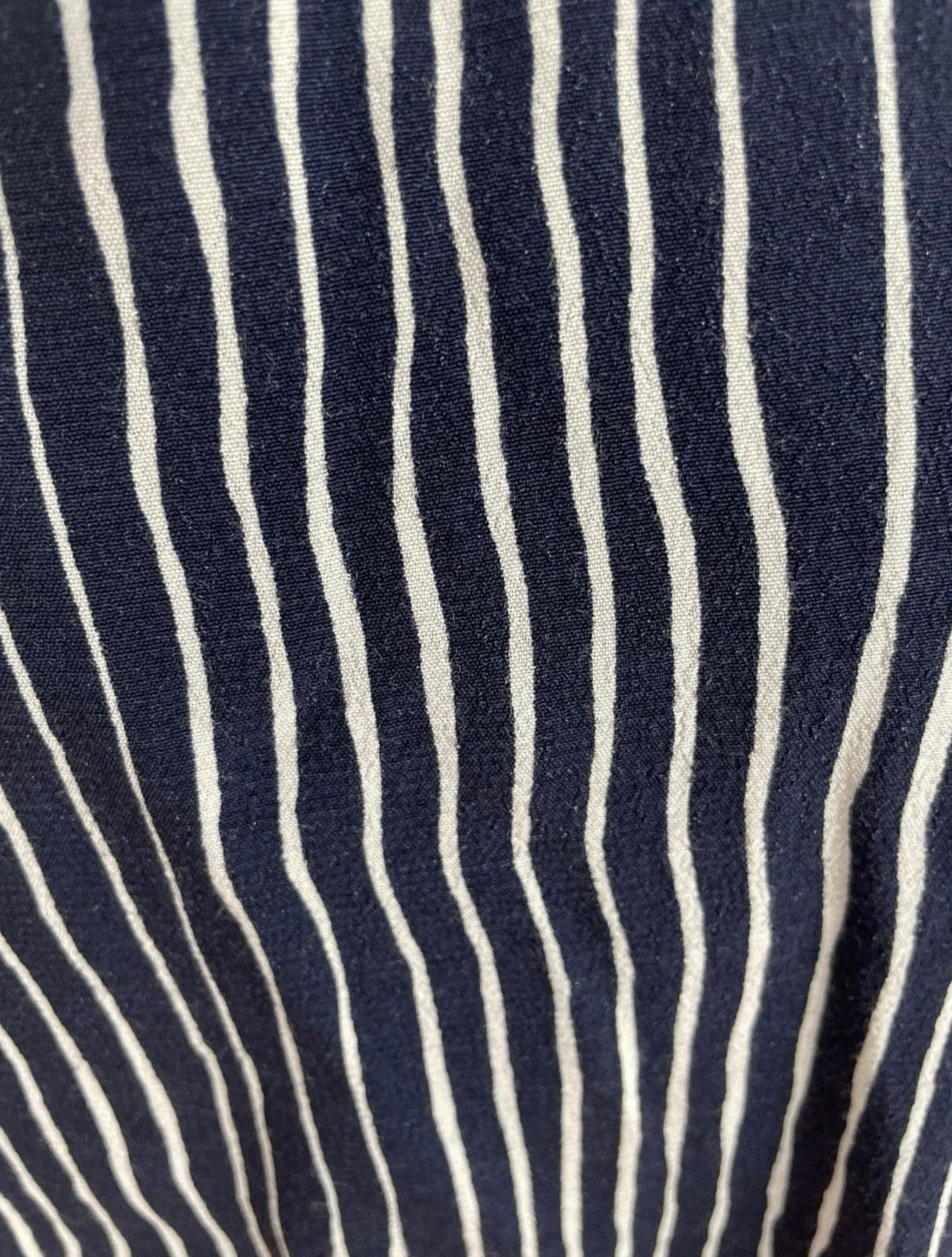 Next Navy Blouse High Neck Striped Lightweight Women's UK Size 12