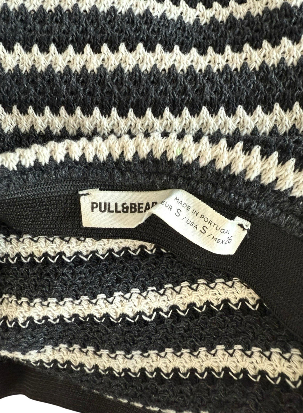 Pull&Bear Co-Ord Set Skirt And Crop Top Knit Stripe Women's UK Size 8