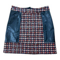 River Island Tweed A-Line Mini Skirt Faux Leather High Waist Women's UK Size 8