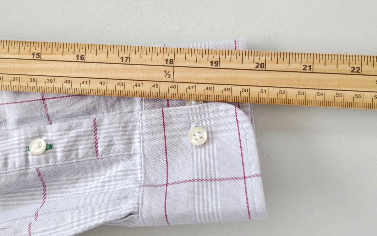 Tommy Hilfiger Shirt Men's UK Size L Beige Check Long Sleeve Pockets Slim Fit