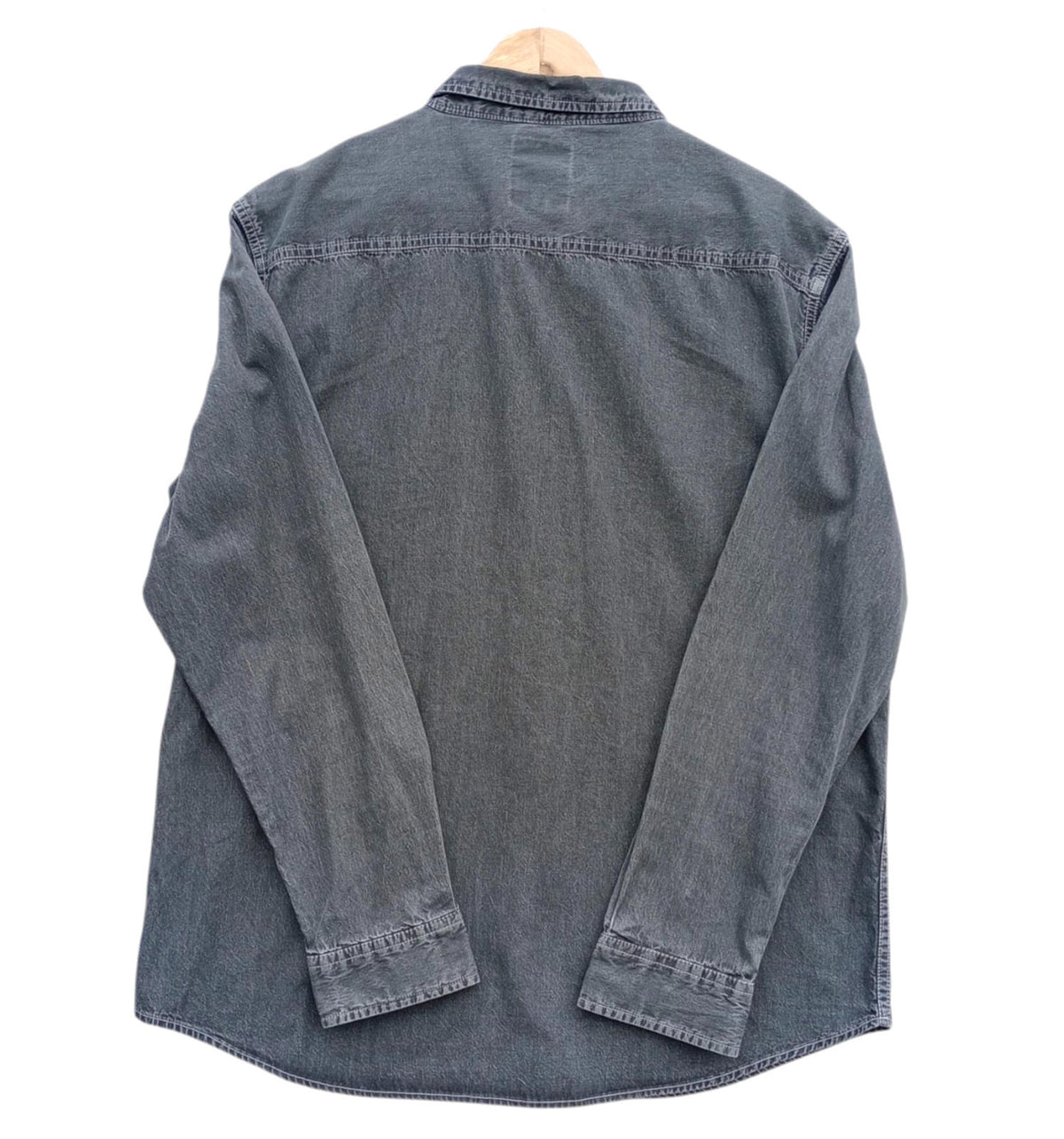 Cedar Wood State Denim Shirt Grey Long Sleeve 100% Cotton UK Men's Size XL