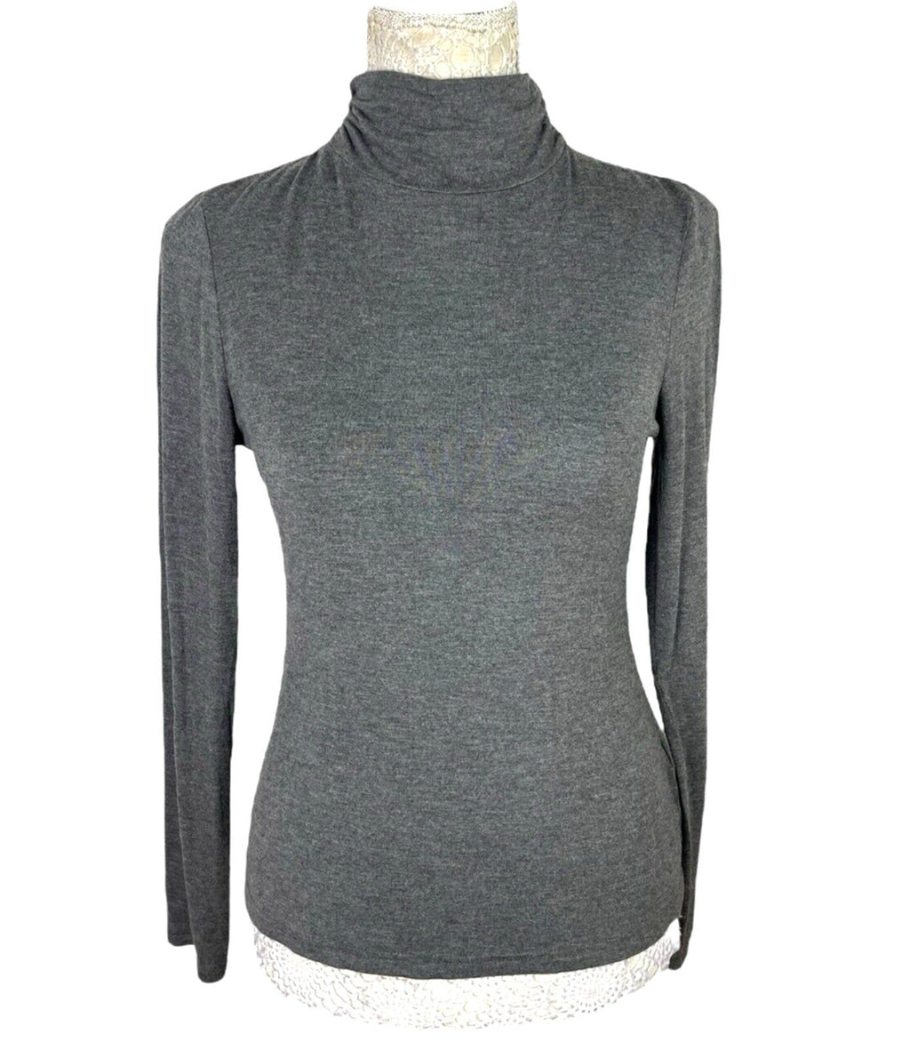 New Look Turtle Neck Top Women's UK Size 14 Grey Slim Fit Roll Neck Long Sleeve