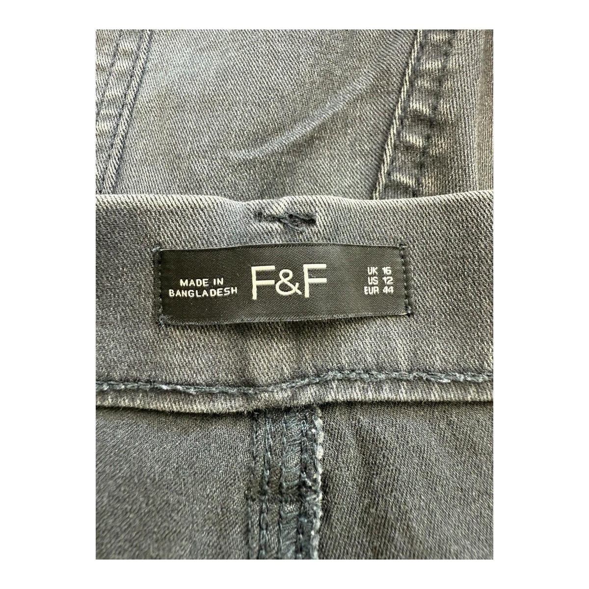 F&F Black F&F Jegging Jeans Women's UK Size 16 Black Denim Skinny Leg Stretch High Waist