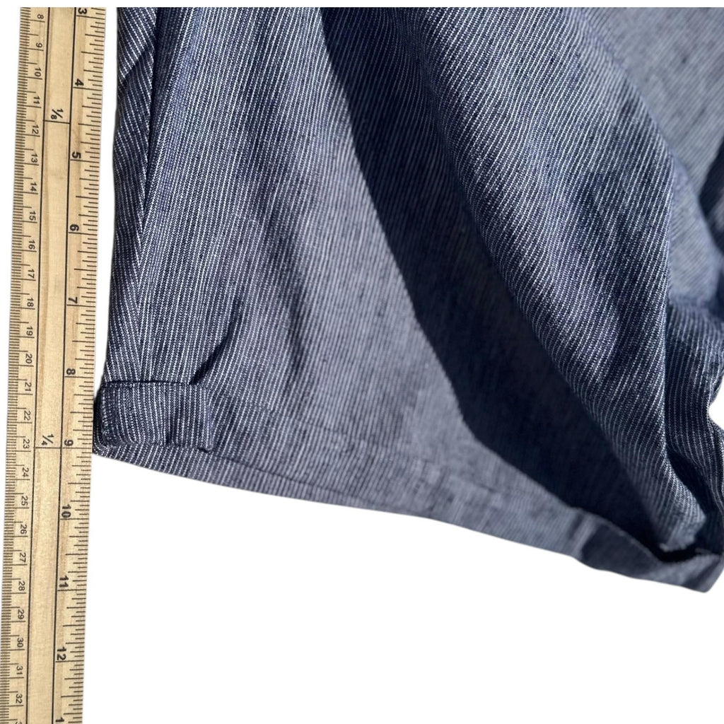 Denim & Co. Shorts Men's UK Size 36" W Blue Belted Pockets Button Up Summer Bermuda