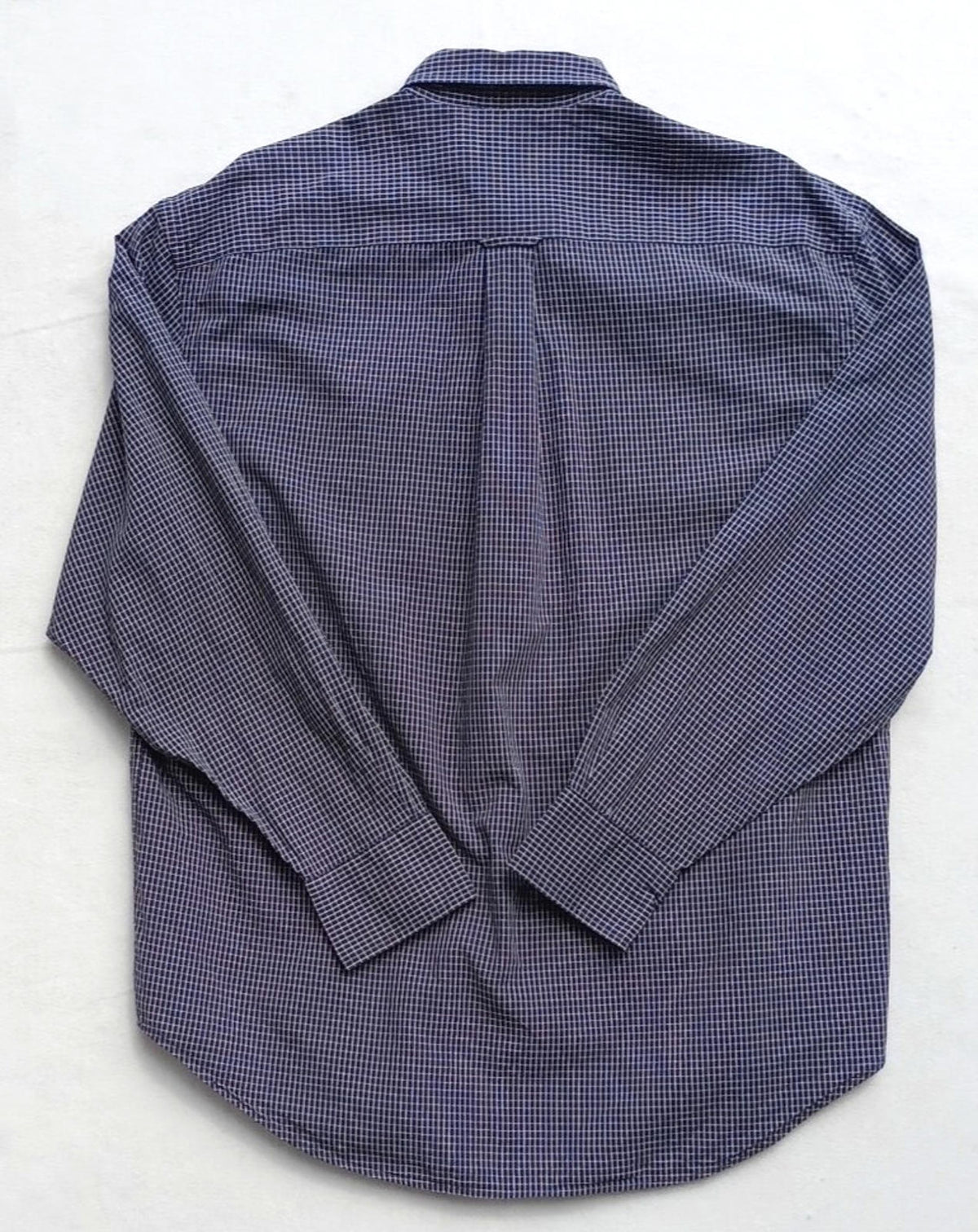 Nautica Blue Check Button Down Shirt Men's UK Size L Long Sleeve Pocket Vintage