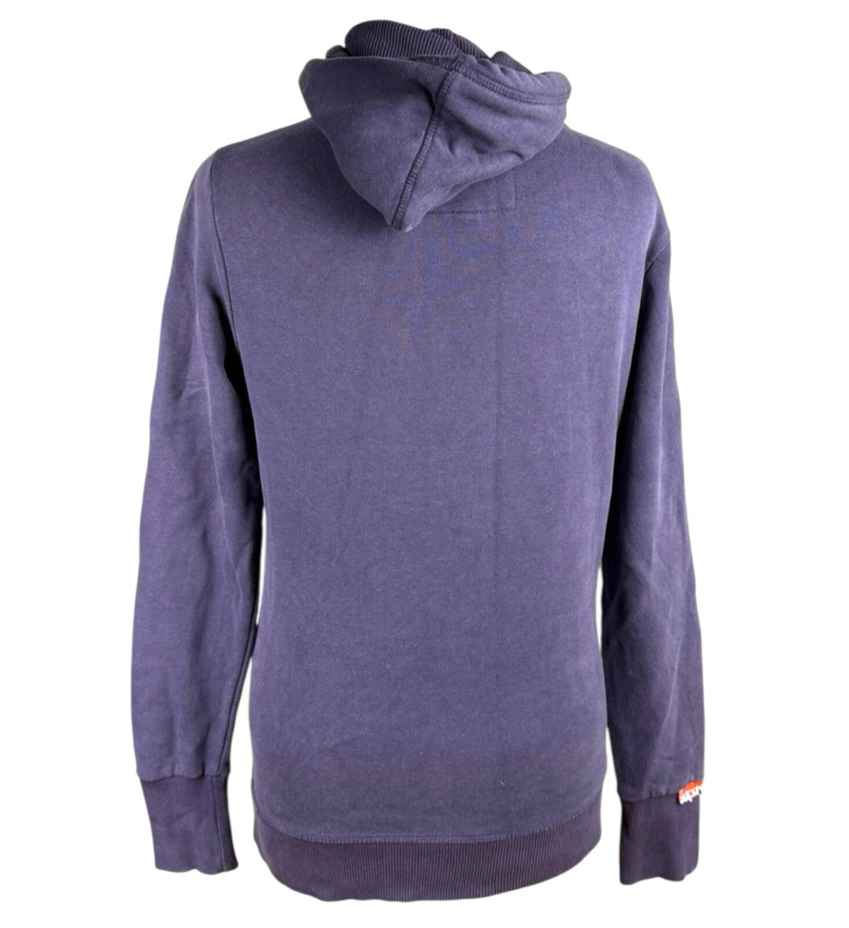 Super Dry Hoodie Women's UK Size S Logo Print Fleece Lined Jersey Purple