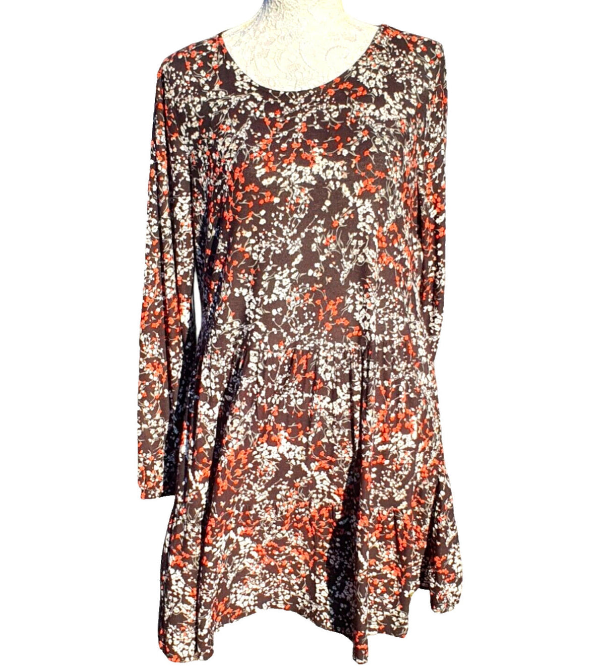 NEXT Floral Print Viscose Dress Women's UK Size Medium M Long Sleeve Slip Jersey
