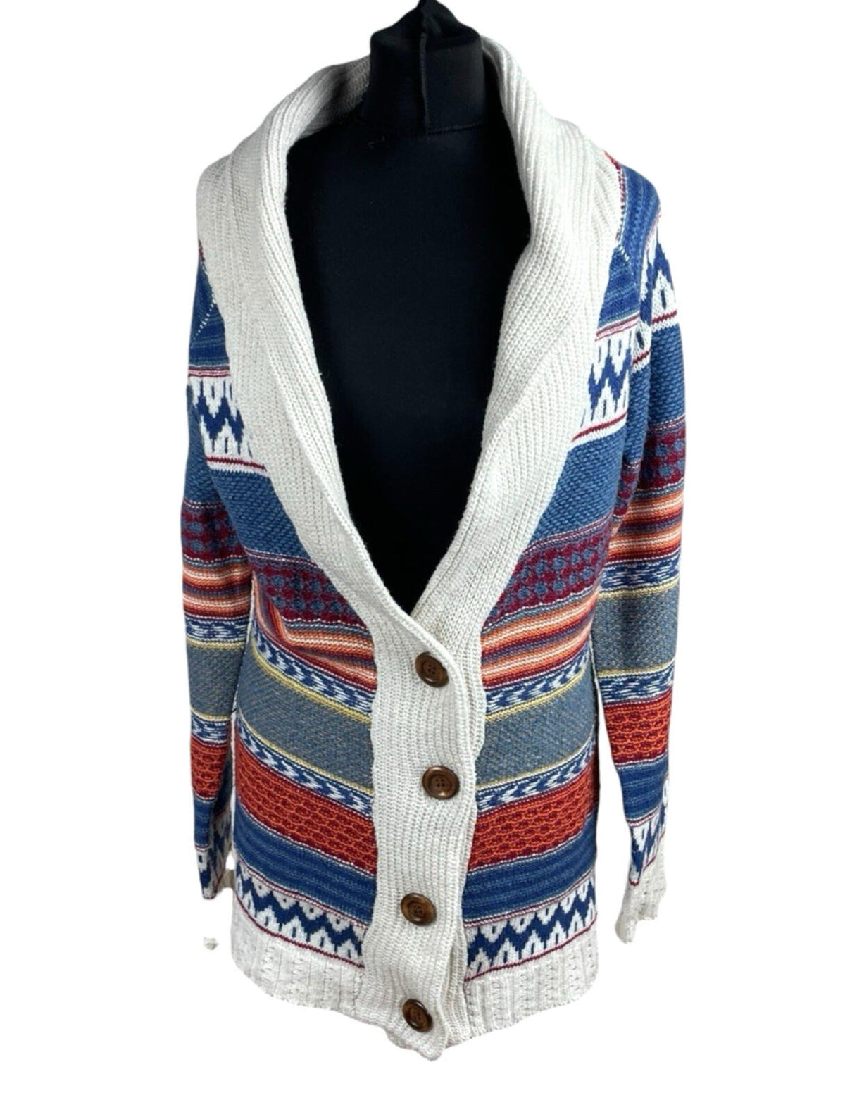 Parisian Knit Cardigan Women's UK Size S/M Button Up Long Sleeve Multicolour