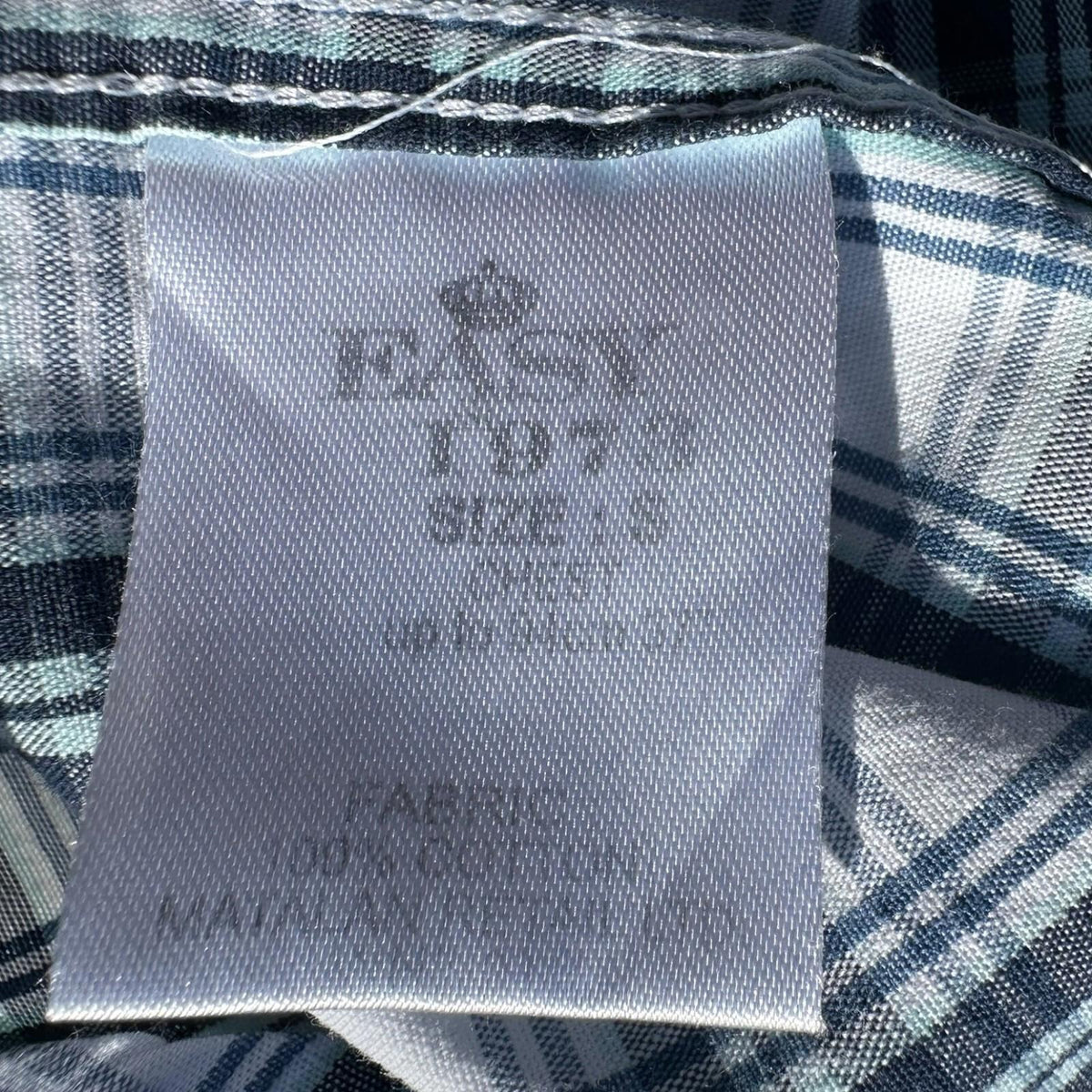 Easy Shirt Short Sleeve Check 100% Cotton Men's UK Size Small S