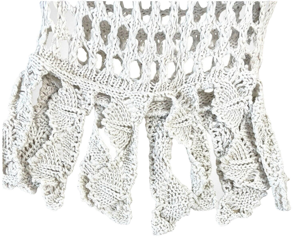 Knitwear Uk Beige Cream Crochet Style Beach Mini Skirt Women's UK Size XXS
