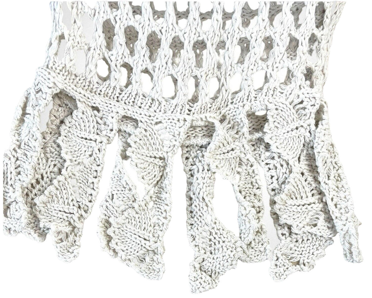 Knitwear Uk Beige Cream Crochet Style Beach Mini Skirt Women's UK Size XXS