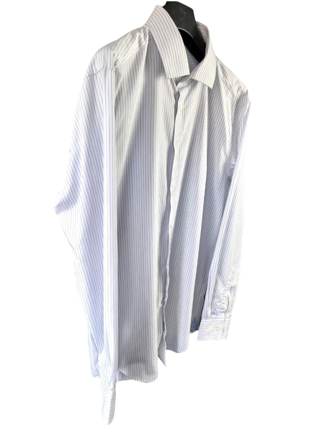 LUPI ROMANI Shirt Men's UK Size XL Slim Fit Non Iron Formal Striped Long Sleeve