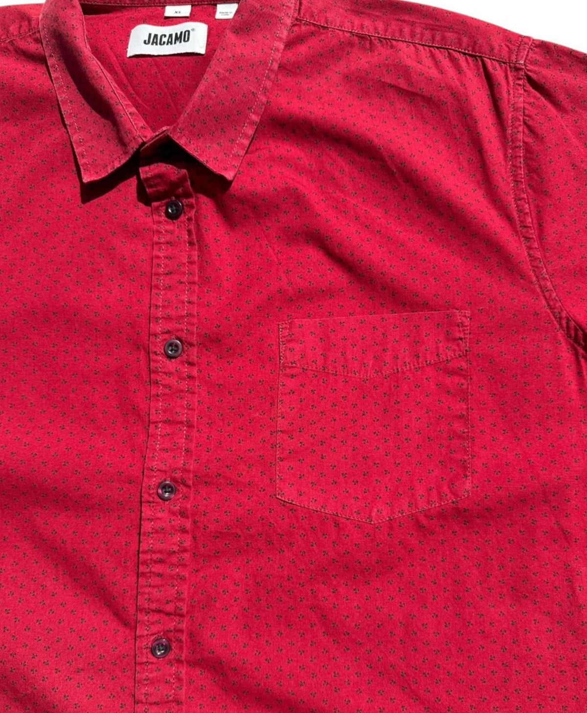 Jacamo Shirt Short Sleeve 100% Cotton Red Men's UK Size Extra Large XL