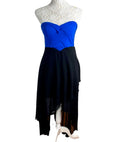 Apricot Strapless High-Low Party Dress Women’s UK Size XS Royal Blue & Black