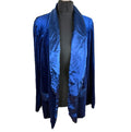 Shein Blue Velour Blazer Jacket Collared Women's UK Size XL (14-16)