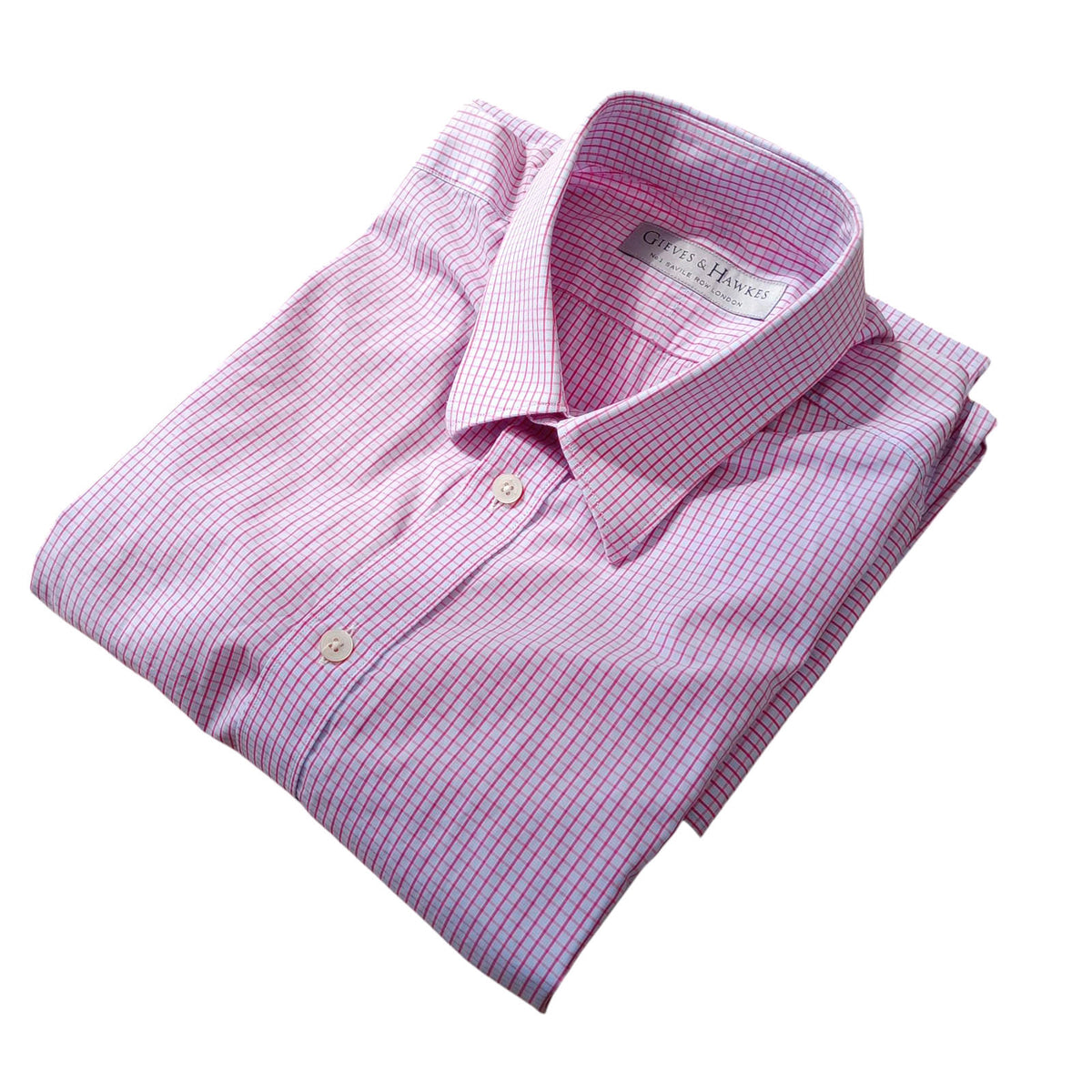 Gieves & Hawkes Pink Gieves & Hawkes Pink Check Long Sleeve Shirt Men's UK Size M 37" Chest