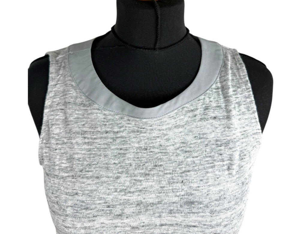 100% Pure Gray Catherine Malandrino Grey Sleeveless Vest 100% Linen Women's UK Size XS