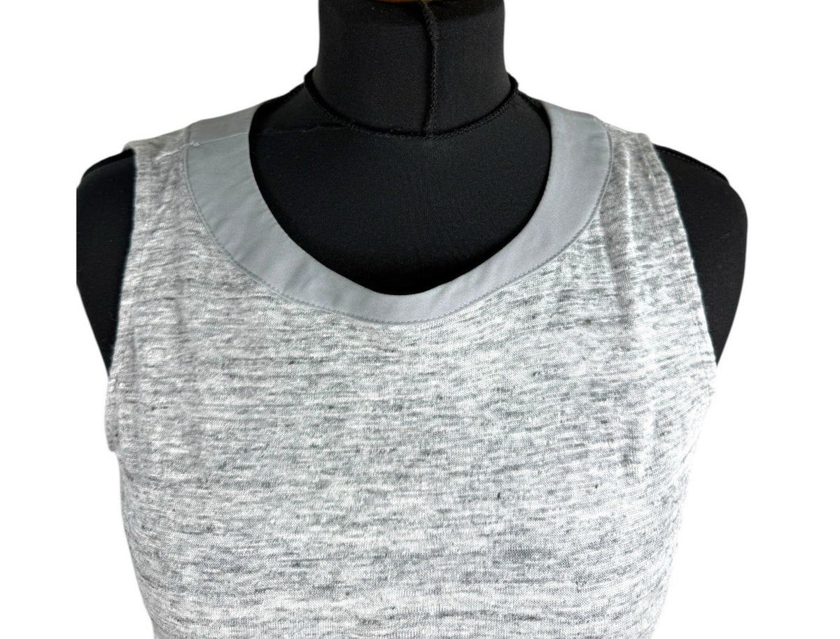 100% Pure Gray Catherine Malandrino Grey Sleeveless Vest 100% Linen Women's UK Size XS