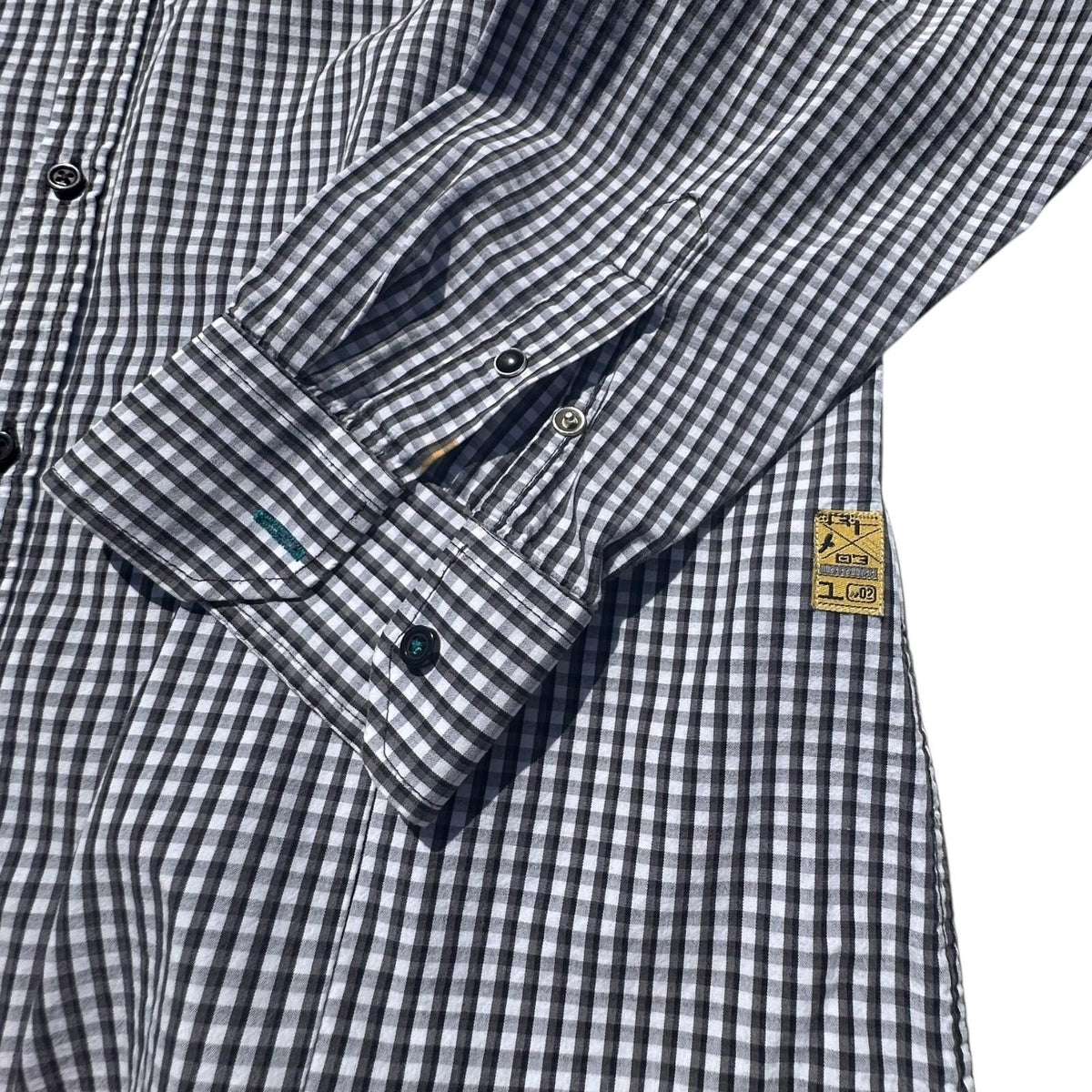 River Island Shirt Men's UK Size L Black & White Check Long Sleeve 100% Cotton