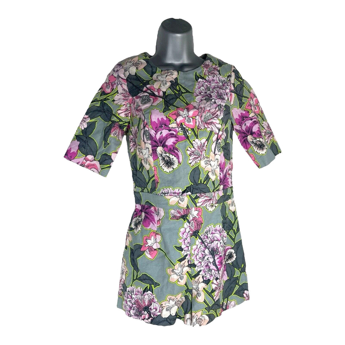 River Island Playsuit Cut Out Back Floral Women's UK Size 8