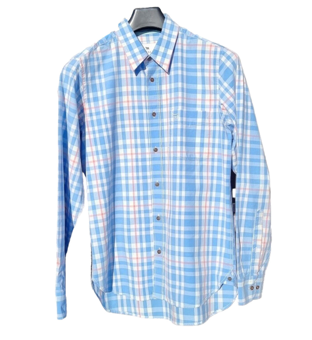 Kingsley Heath Muscle Shirt Men's UK Size M Check Soft Touch Luxury Long Sleeve