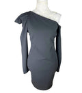 River Island Black River Island Black Mini Dress One Shoulder Puff Sleeve Women's UK Size 12