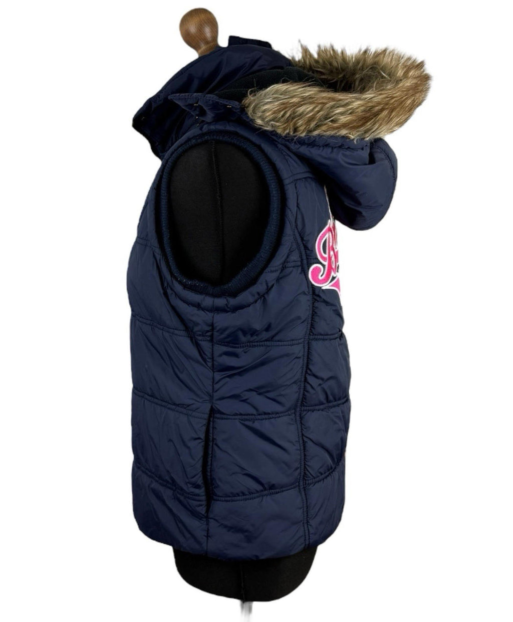 Paul's Boutique Gilet Hooded Fur Trim Embroidered Girls UK Size L (12-13years)