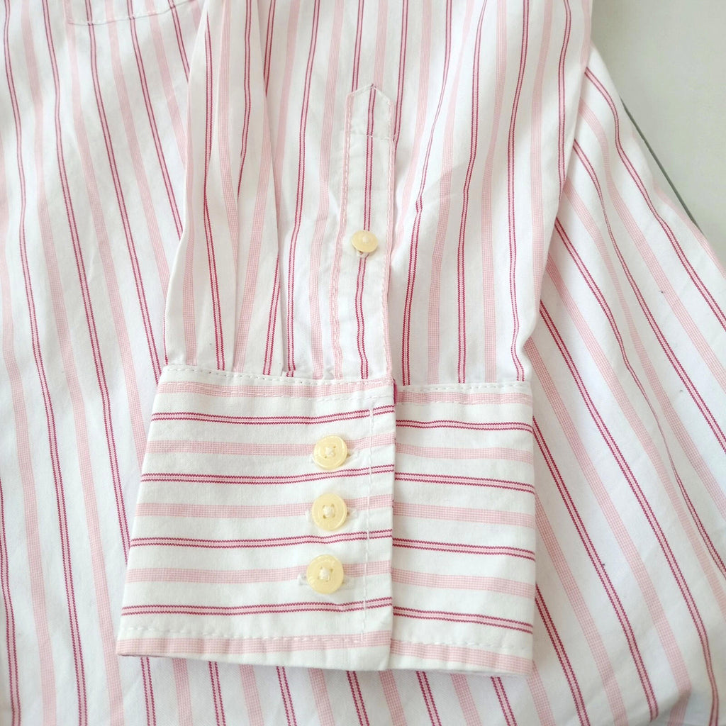 Tommy Hilfiger Shirt Men's UK Size XL Pink Striped Long Sleeve Pockets Easy Care
