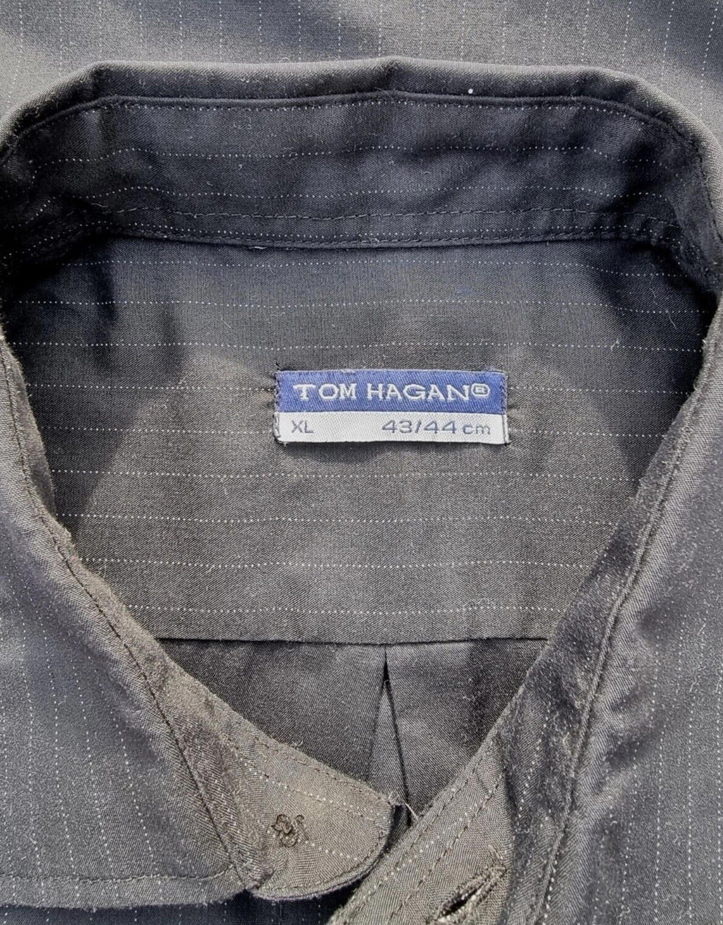 Tom Hagan Shirt Short Sleeve Men's UK Size XL Black Striped 46" Chest