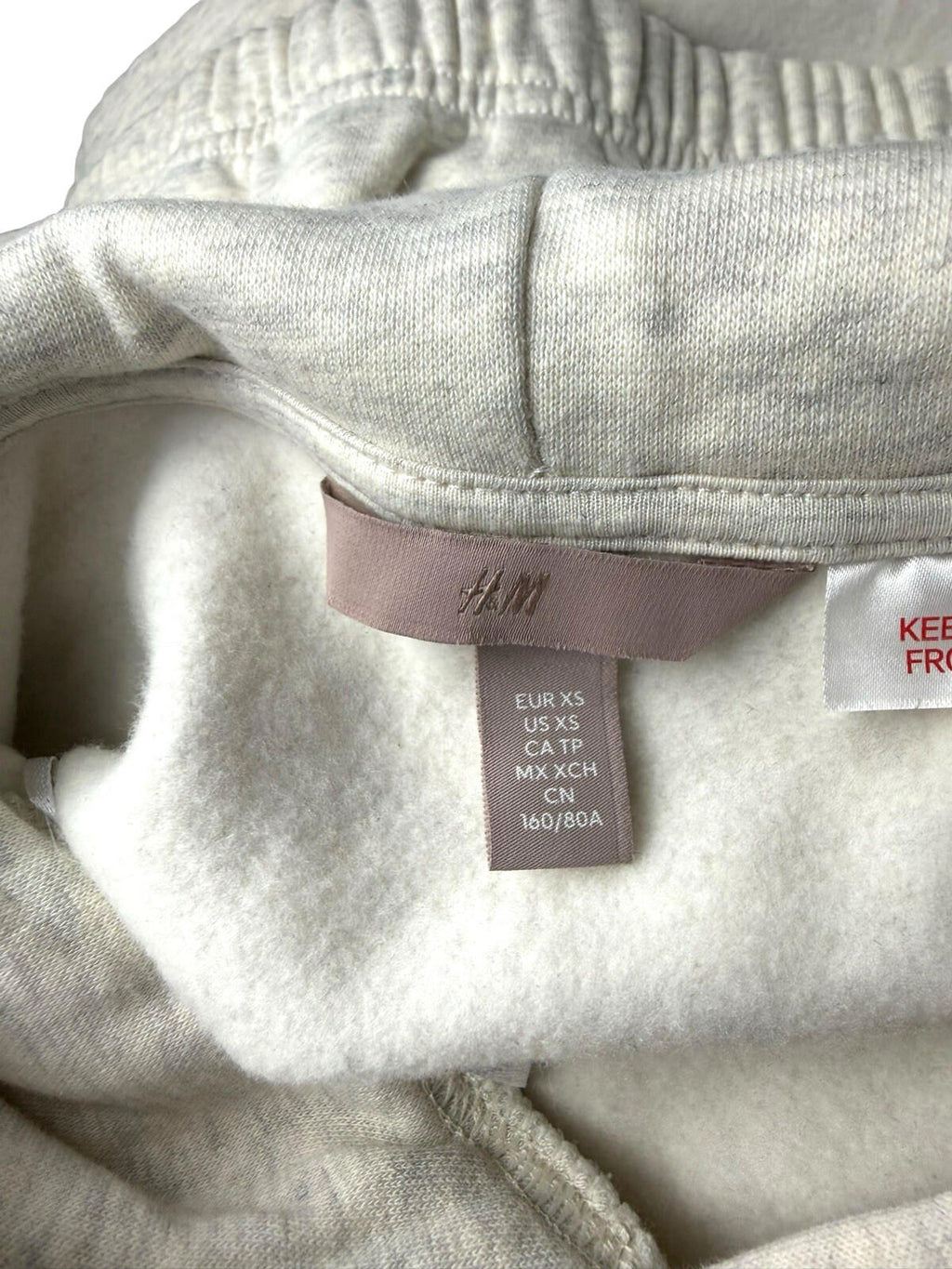 H&M Gray H&M Joggers Co Ord Set Women's UK Size XS Jersey Hoodie Jog Pants Light Grey