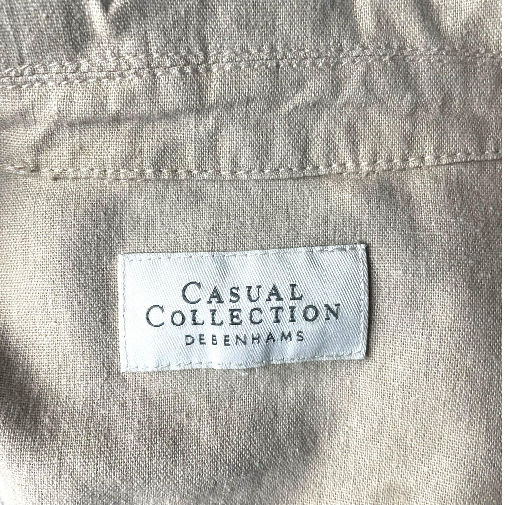 Debenhams Linen Jacket Women's UK Size 18 Collared Pockets Beige Lightweight