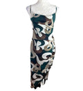 Pretty Little Thing Swirl Print Midi Dress Women's UK Size 10 Abstract Camisole