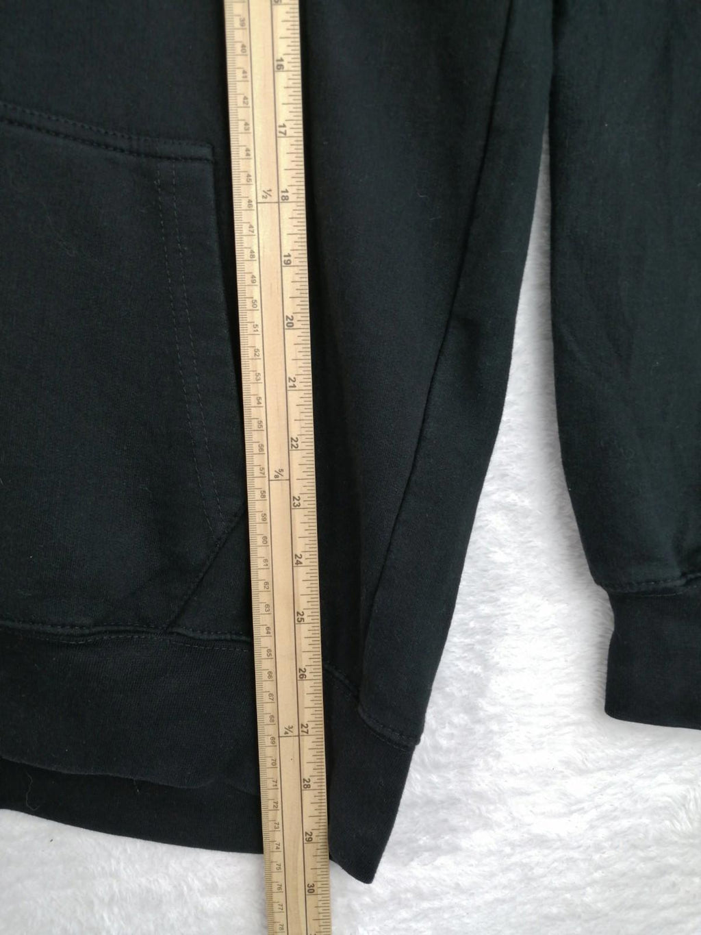 SAAD Collection Black New York Hoodie Men's Size XL Black Jersey Hooded Pockets Zip Front
