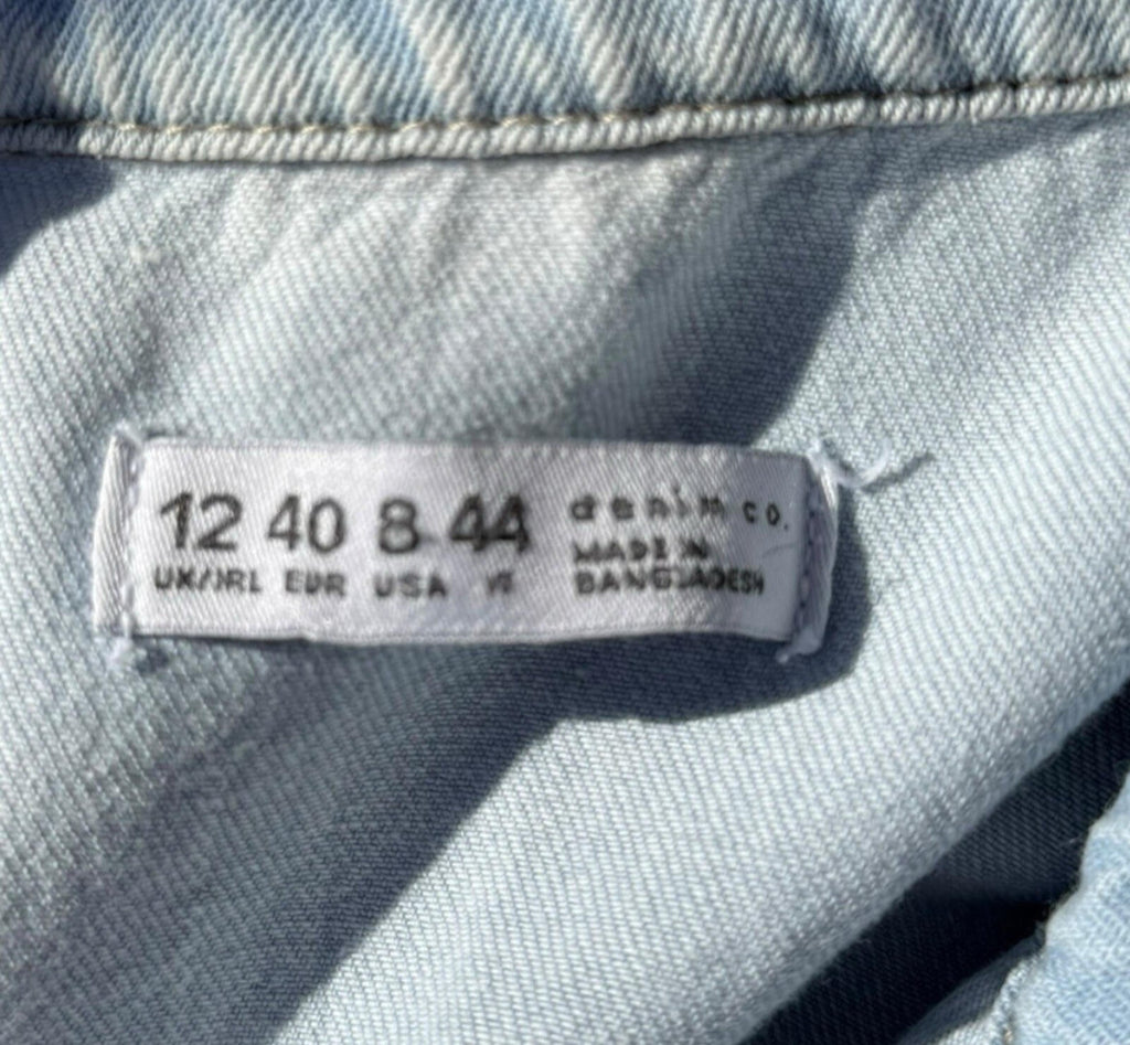 Denim & Co. Light Denim Shirt Jacket Shacket Collared Long Women's UK Size 12