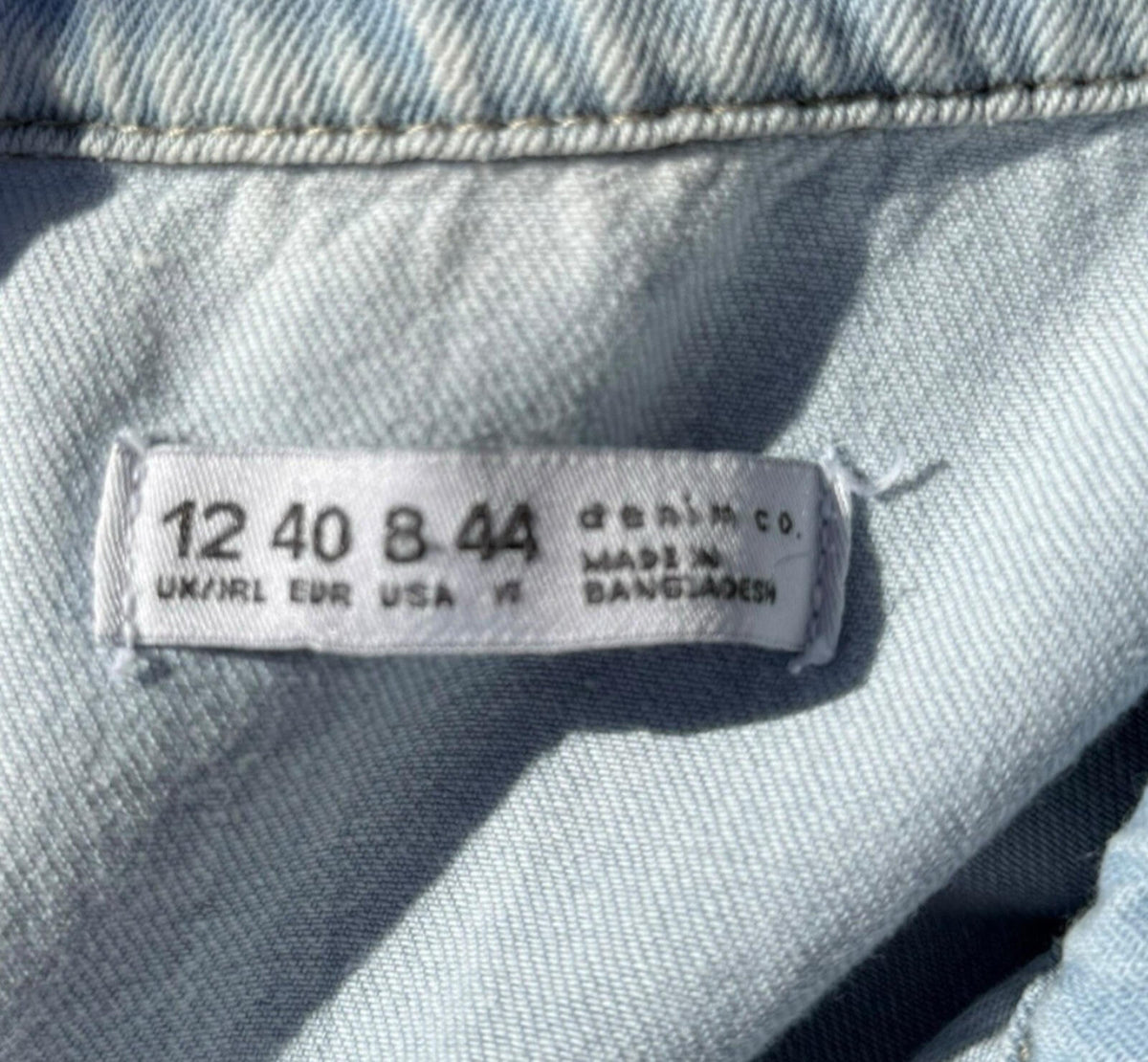 Denim & Co. Light Denim Shirt Jacket Shacket Collared Long Women's UK Size 12