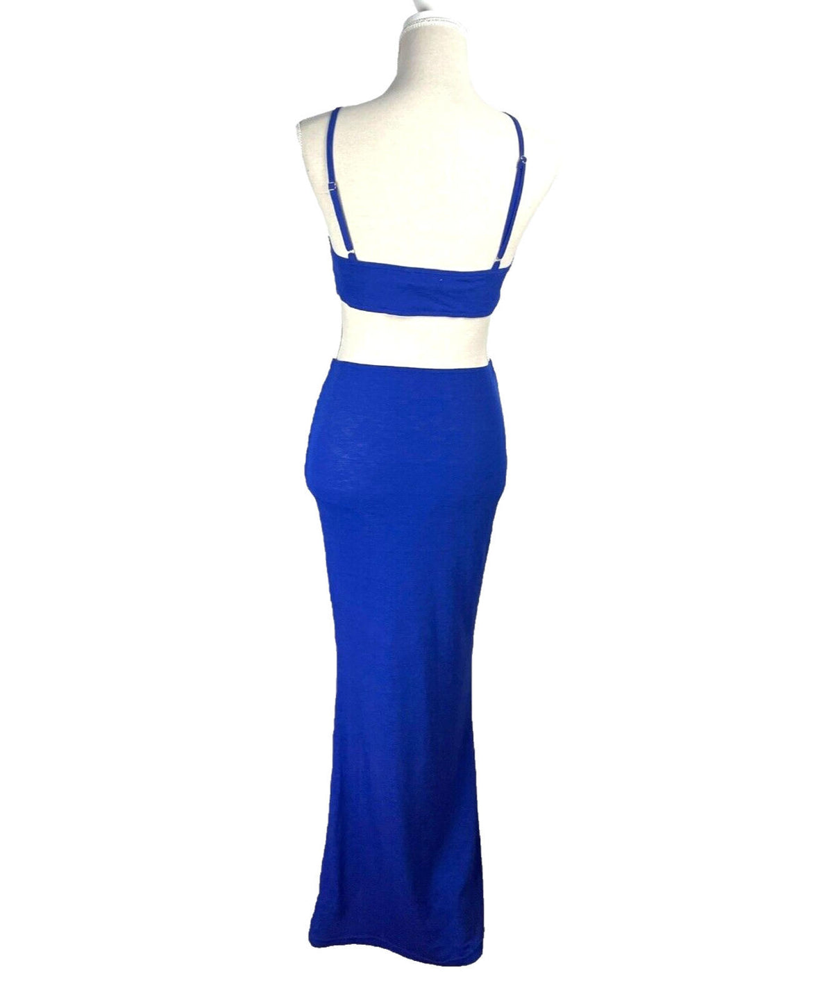 Cutaway Maxi Dress Blue Cut Out Design Summer Women's UK Size 8