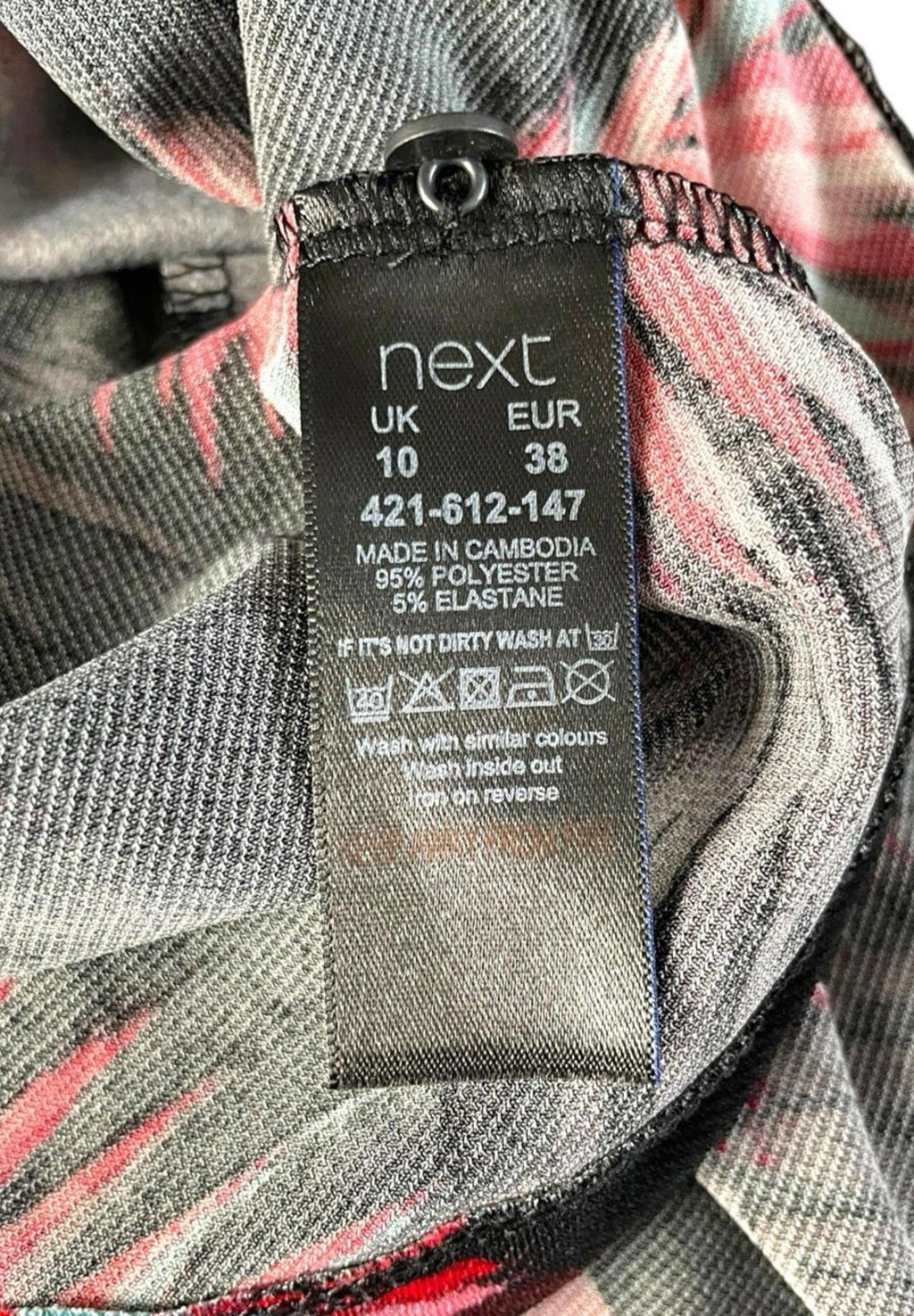 Next Red Leaf Print Tank Top Blouse Square Neck Summer Women's UK Size 10