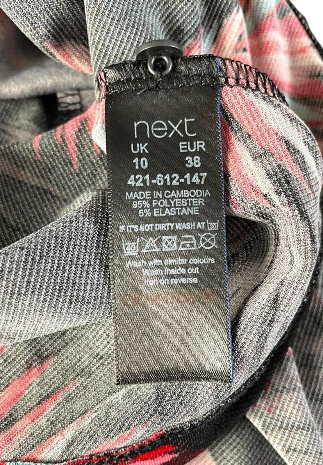 Next Red Leaf Print Tank Top Blouse Square Neck Summer Women's UK Size 10