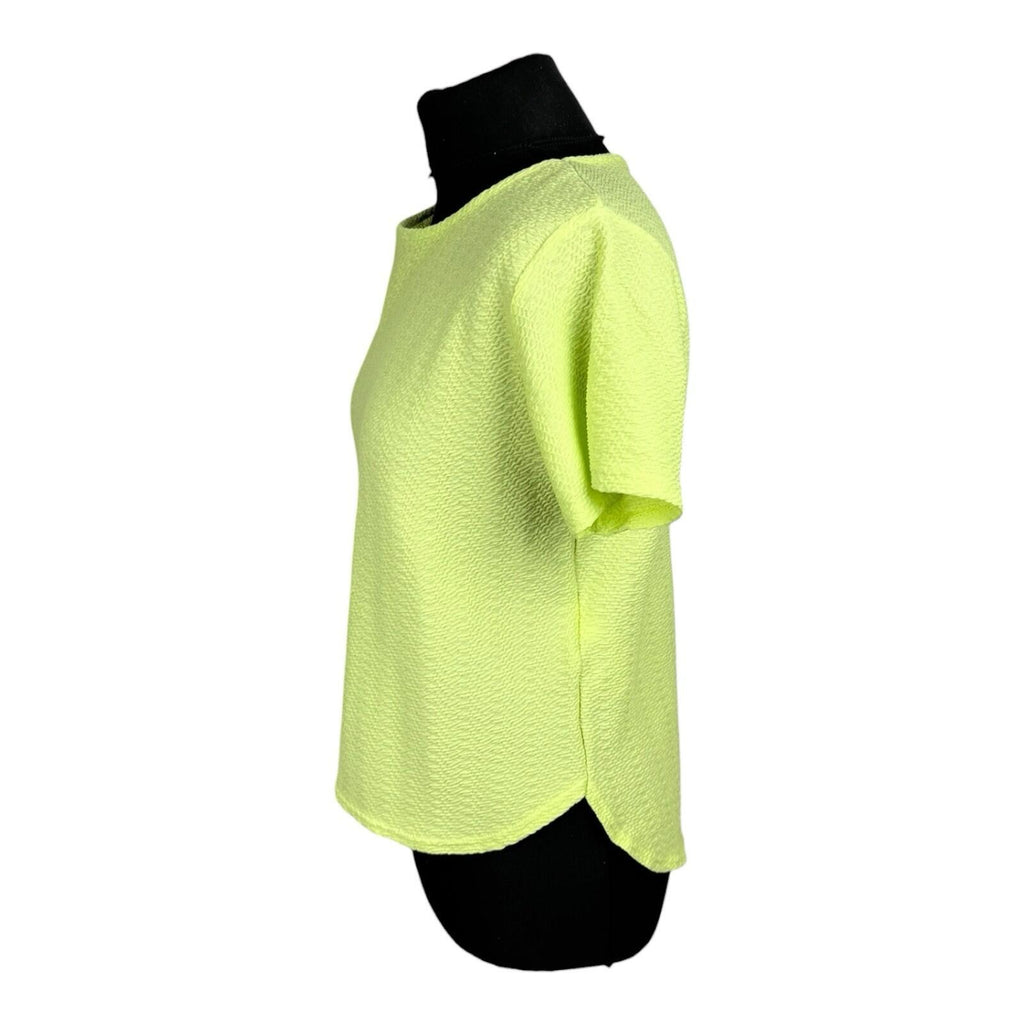 Peacocks Yellow Peacocks T-Shirt Top Women's UK Size 8 Neon Yellow Textured Lightweight