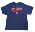 Gildan Blue St. Rita Baseball Graphic Print T-Shirt Men's UK Size XL Blue Crew Neck